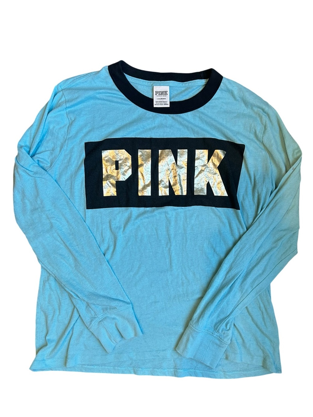 Large blue, black and gold long sleeve shirt by Victorias Sectet PINK